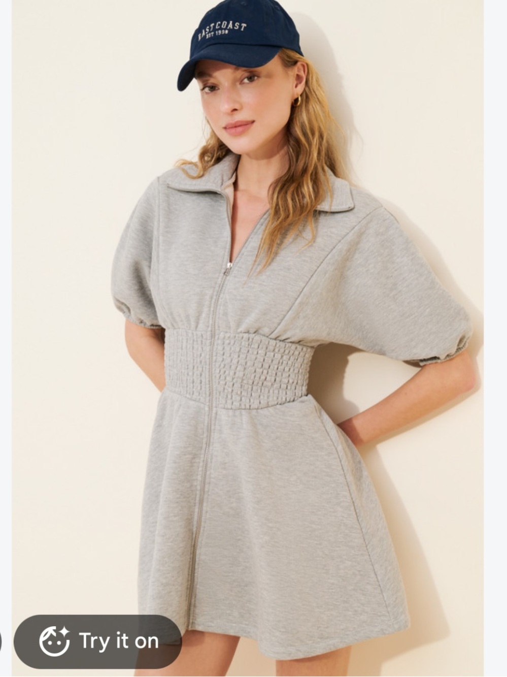 Daily Practice Short Sleeve Smocked Waist Mini Dress